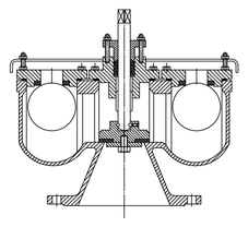 Air Vacuum Combination Valve – PN-16 / Class 150 – dimensional drawing (from the GMC datasheet)