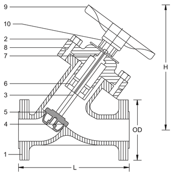 Balancing Valve – PN-16 / PN-25 – dimensional drawing (from the GMC datasheet)